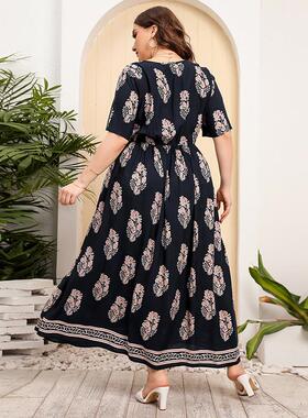plus size women beach dress summer long dresses 大码连衣裙
