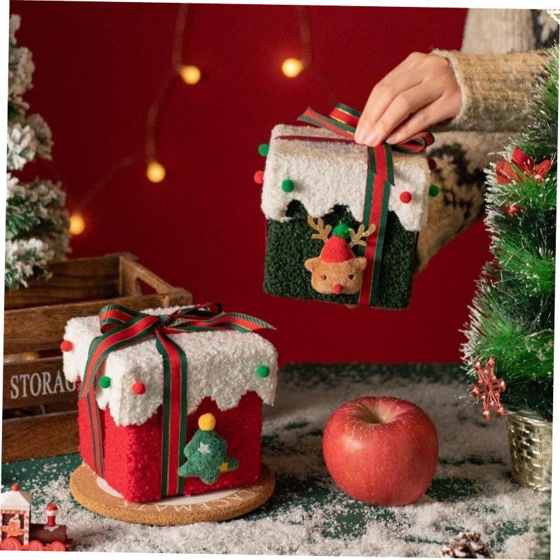 圣诞礼盒Christmas velvet fabric Christmas Eve Apple Gift Box