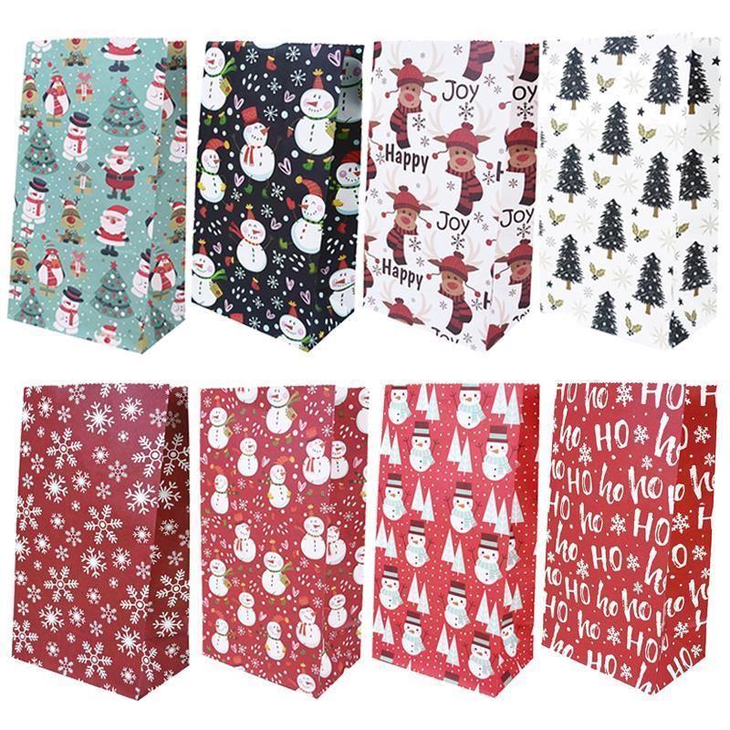 10pcs 23cm Paper Package Bag Christmas Gift Wrapping Bags