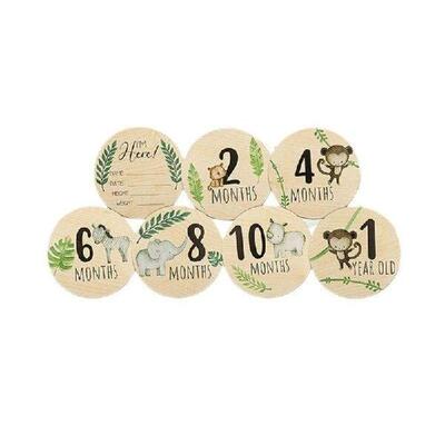 Baby Photo Decors Cartoon Monthly Photo Card Newborn Shower