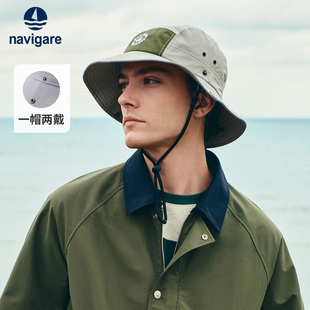 navigare小帆船宽檐渔夫帽男夏季钓鱼帽防晒帽时尚休闲帽子显脸瘦
