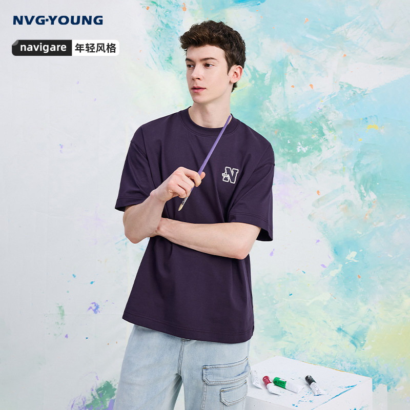[防晒]NAVIGARE意大利小帆船夏季新品短袖T恤衫男时尚休闲
