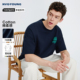 流行纯色圆领短袖 navigare小帆船夏季 透气t恤美式 宽松半袖 男 新款