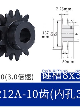 3.0倍速链轮BS30-C212AWESP3.4.5主动轮 C206BC208AC210A倍速链条