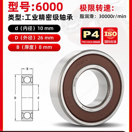 日本NSK6000 6001 6002 6003 6004 6005 6006Z DU RS进口高速轴承