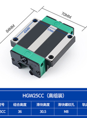 国产直线导轨滑块 上银互换滑轨HGH/HGW15/20/25/30/35 45CC CA