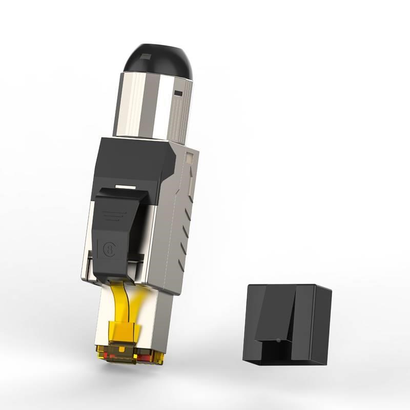 联格威朗CAT8八类网线水晶头免压家用万兆超六七类金属网络连接头