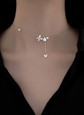 锁骨链项链锁骨链蝴蝶小众
