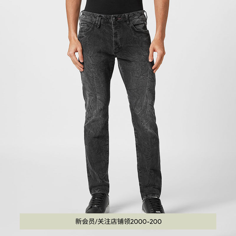 PHILIPP PLEIN 男士Skull超直筒牛仔裤
