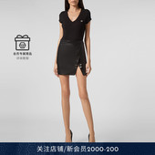 女士时尚 PHILIPP PLEIN 休闲皮革短裙