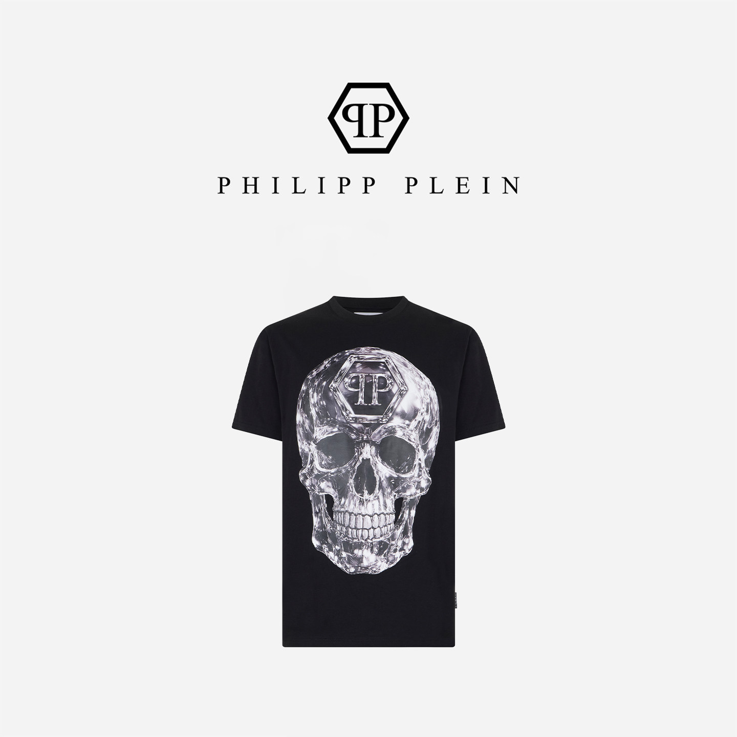 PHILIPP PLEIN 2026年新款男款黑色宽松短袖上衣骷髅印花休闲T恤