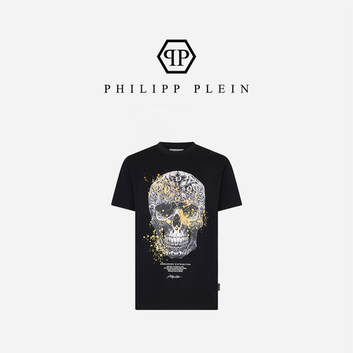 PHILIPP PLEIN 2026年新款男士圆领宽松短袖复古骷髅印花简约T恤
