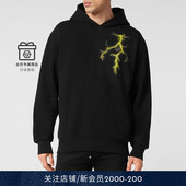 PHILIPP 卫衣 闪电印花连帽运动衫 PLEIN 男士