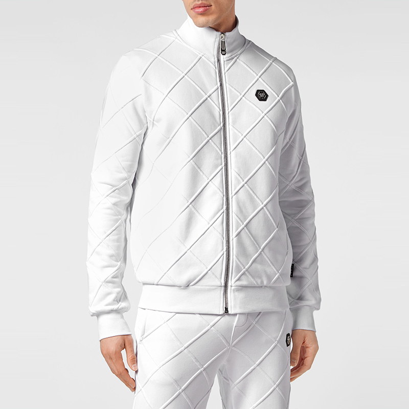 PHILIPP PLEIN 男士PP徽标菱格慢跑夹克外套秋冬