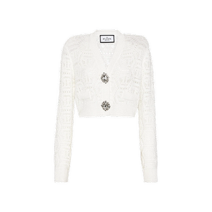 PHILIPP PLEIN 女士Lurex编织镂空针织衫开衫毛衣