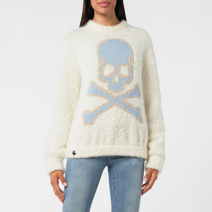 女士Skull&Bones圆领套头毛衣针织衫 PLEIN PHILIPP
