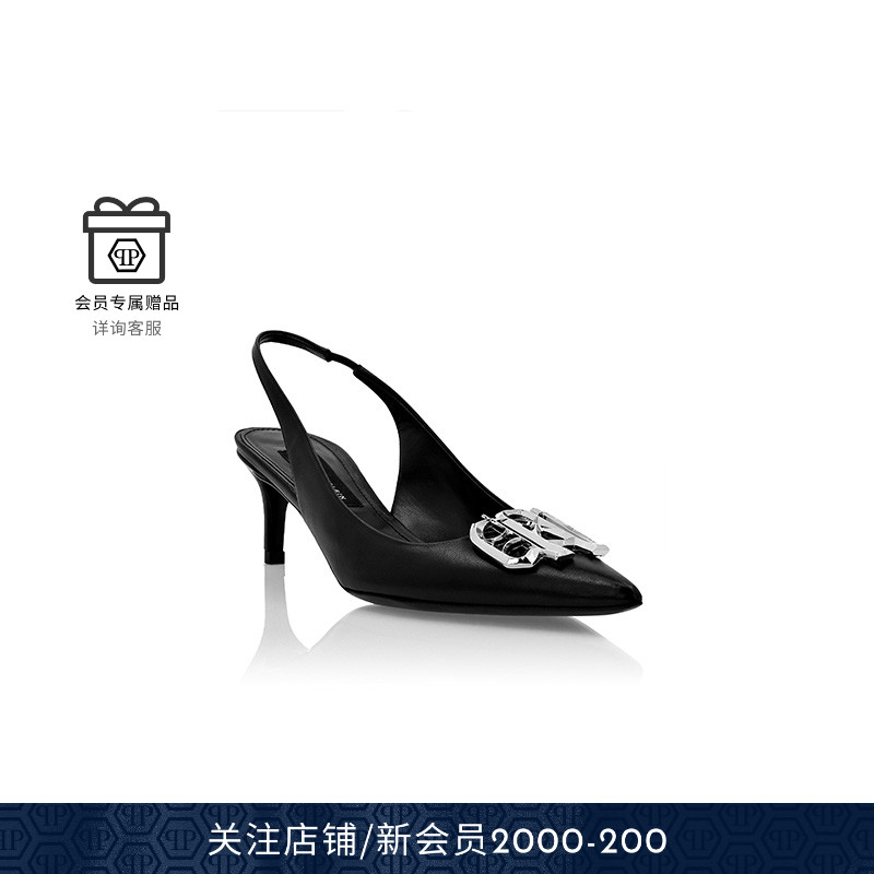 PHILIPP PLEIN 女士Gothic Plein皮革一字扣高跟鞋