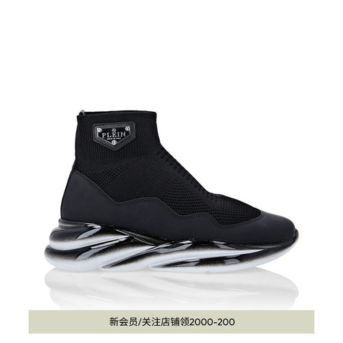 PHILIPP PLEIN 女士Plein经典高帮袜套运动鞋