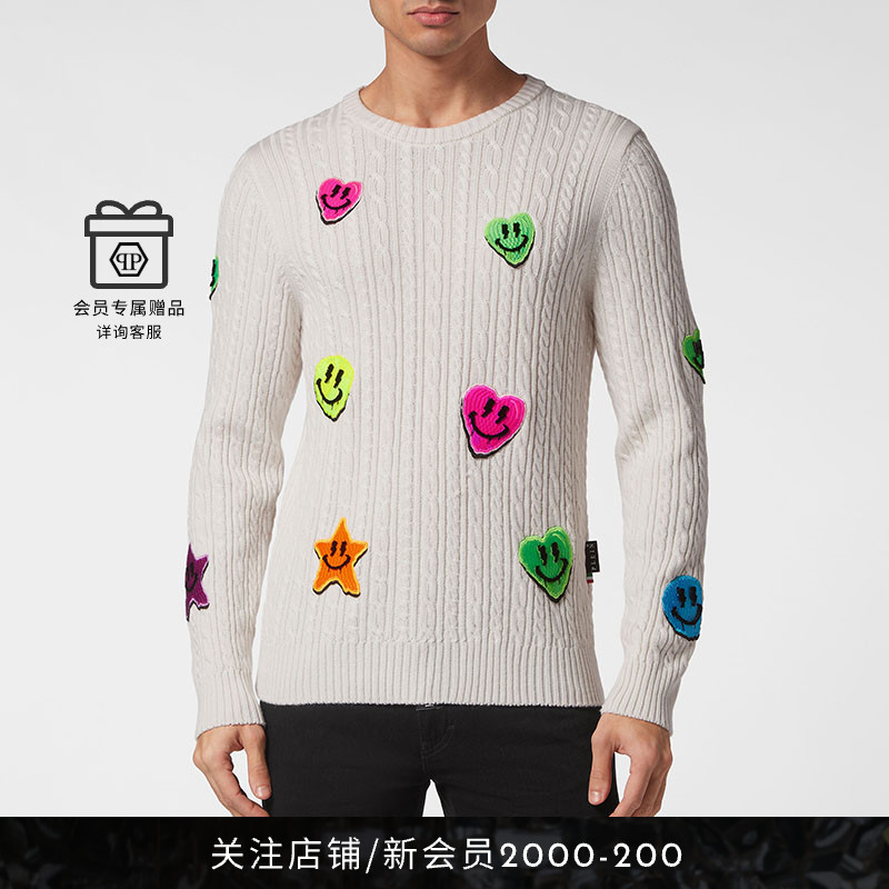 PHILIPP PLEIN 男士SMILE长袖圆领毛衣