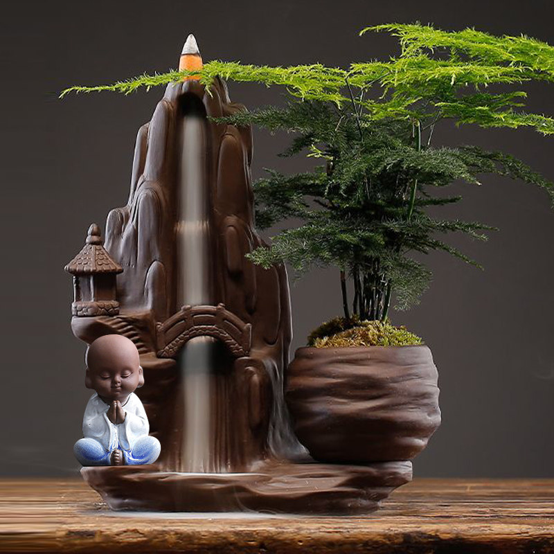 倒流香炉大号高山流水创意家用室内观赏摆件茶道陶瓷檀香沉香熏炉,家居饰品,香薰炉,淘宝优惠券,粉丝福利购,淘宝优惠卷