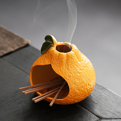 大吉大利丑橘香薰小壁炉圣木托盘鼠尾草燃烧净化熏香炉雪松香薰炉