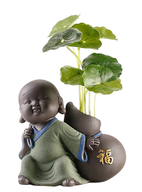 创意可爱茶宠摆件小和尚
