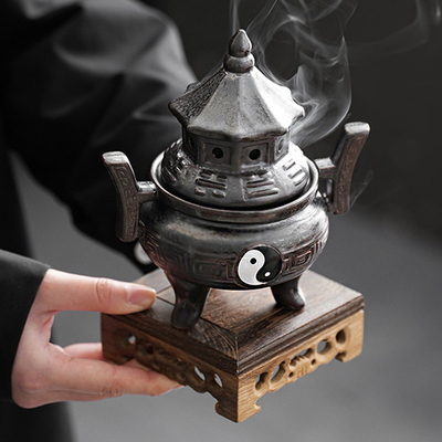 太上老君炼丹炉家用室内香薰陶瓷薰香创意摆件禅意太极八卦环香炉
