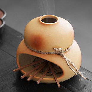 跨境葫芦盘香炉陶瓷香炉圣木炉托盘架托盘鼠尾草炉秘鲁圣木燃烧盘