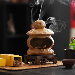 仿石头壁炉圣木香炉托盘Palo Santo鼠尾草熏香炉燃烧雪松香薰炉