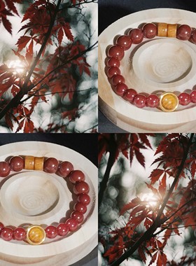 MUON LAKKE/红枫 -原创红朱砂气质显白转运珠精致轻奢小众手链女