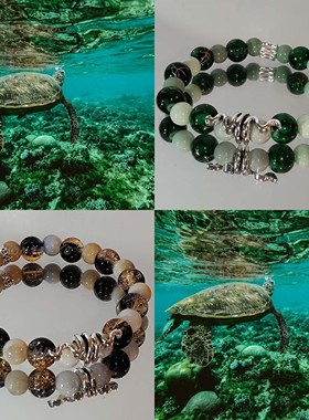 MUON LAKKE/海底漫步-原创设计琉璃瓷珠蛇年情侣手链简约小众生日