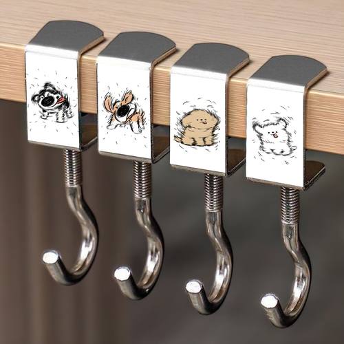 可爱甩头小狗书包挂钩移动耐用可拆卸学生课桌收纳挂钩强承重可爱