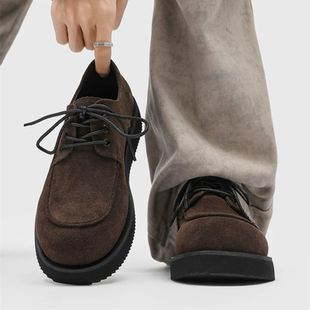 德比鞋男款增高大头鞋百搭潮鞋翻毛皮鞋老钱风乐福鞋cleanfit鞋子