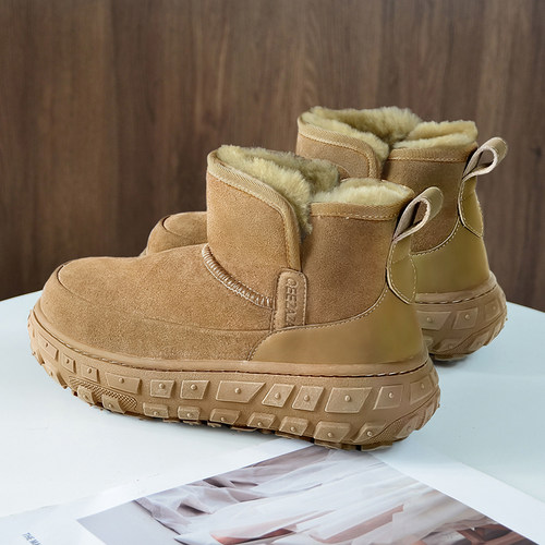 羊皮毛一体雪地靴男2025新款