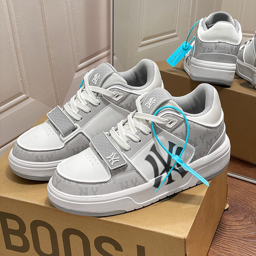 纽约洋基队男女款灰色厚底休闲鞋