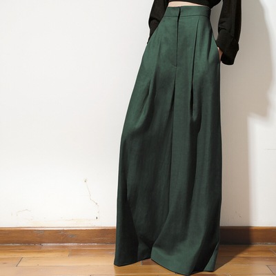 裤拖地长裤时尚阔腿裤女潮女神范显瘦高腰垂感甩腿裤夏季薄款休闲