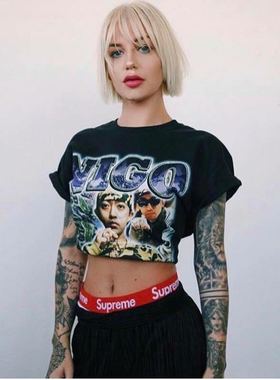 Homage Tees Iris Apfel 潮牌老奶奶人像中国有嘻哈同款男短袖T恤