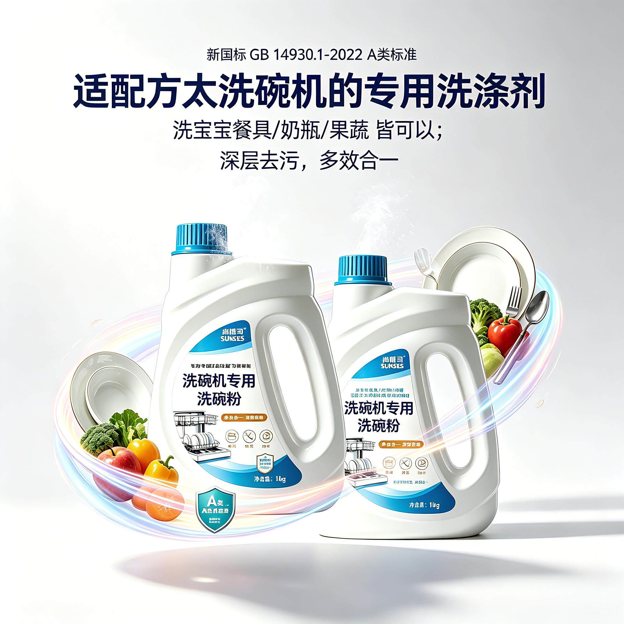 尚膳司A类洗碗粉洗碗机专用天然食品级母婴级洗涤剂1kg洗碗盐方太