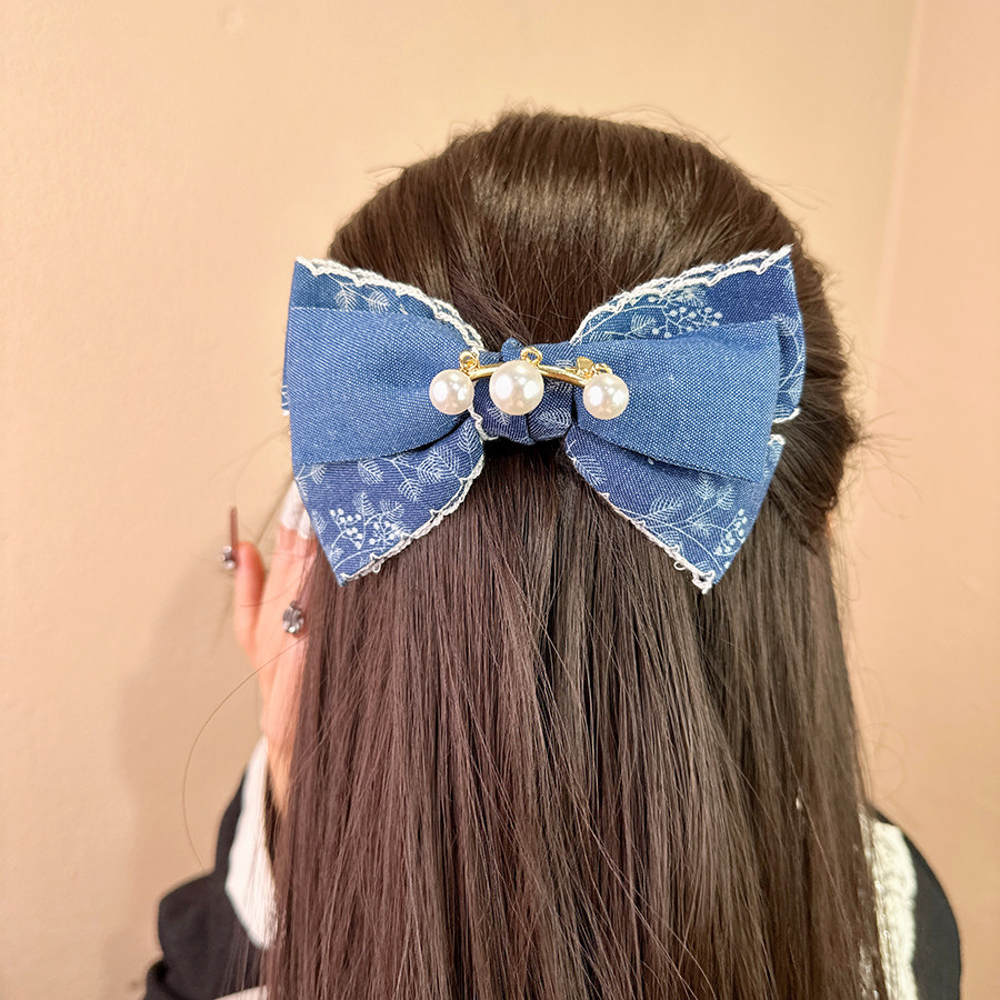 弹簧夹发夹珍珠韩国东大门秋冬