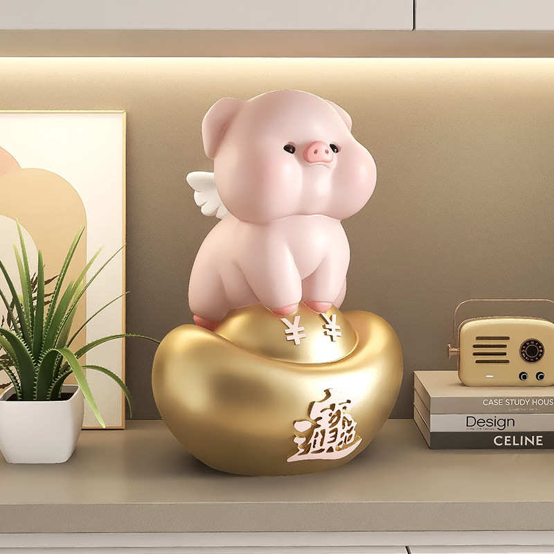 奶油风元宝小猪摆件存钱罐大容量客厅电视柜酒柜装饰乔迁开业礼物,家居饰品,桌面摆件,淘宝优惠券,粉丝福利购,淘宝优惠卷