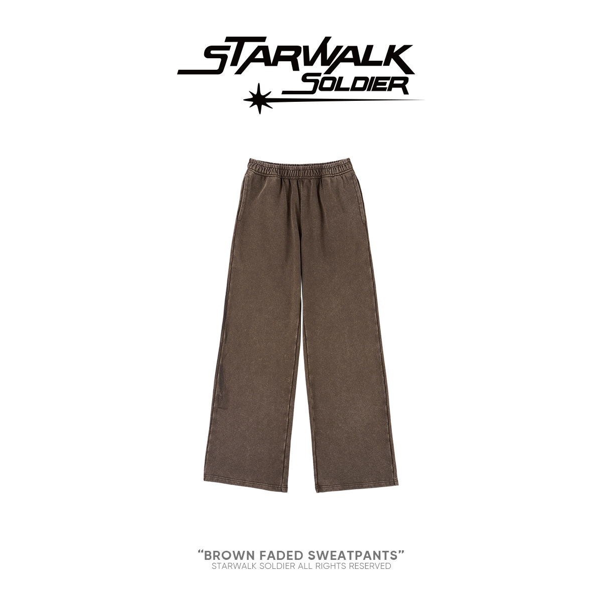 STARWALK SOLDIER做旧运动卫裤松紧腰美式休闲运动风宽松直筒长裤