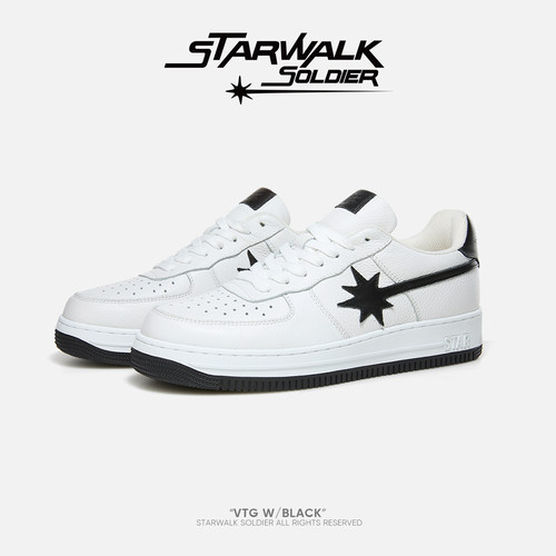 starwalk复古白黑流星鞋
