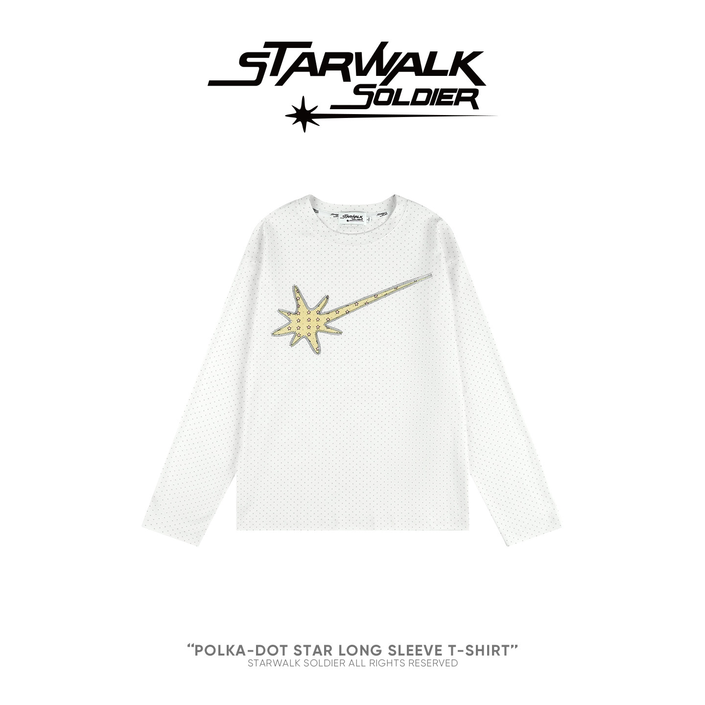 STARWALK SOLDIER星星印花波点长袖T恤设计感宽松居家上衣可外穿