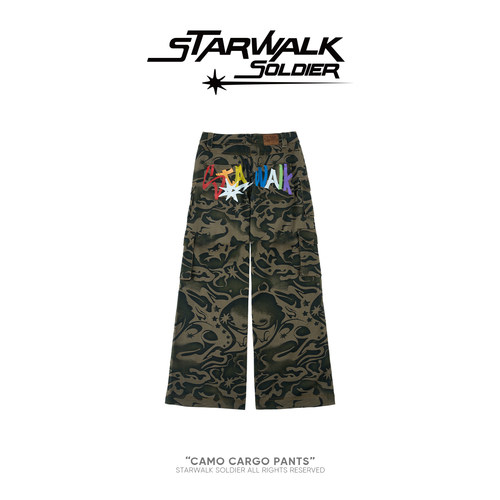 starwalk迷彩拖地工装裤
