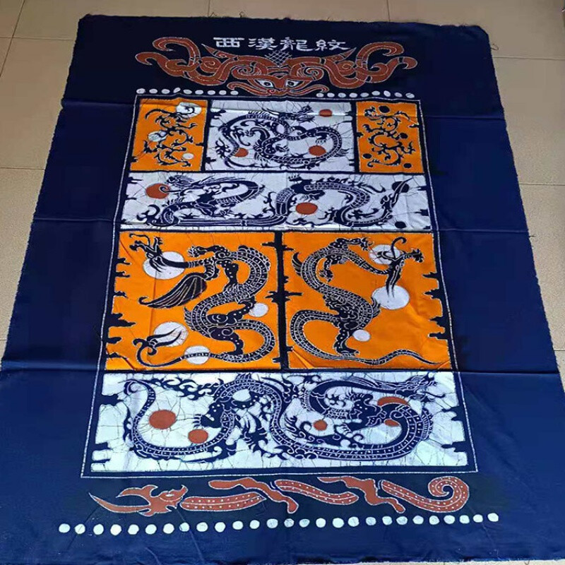 新品云南手工蜡染大板茶桌布民族风餐厅客栈苗族蜡染桌旗茶旗蜡染