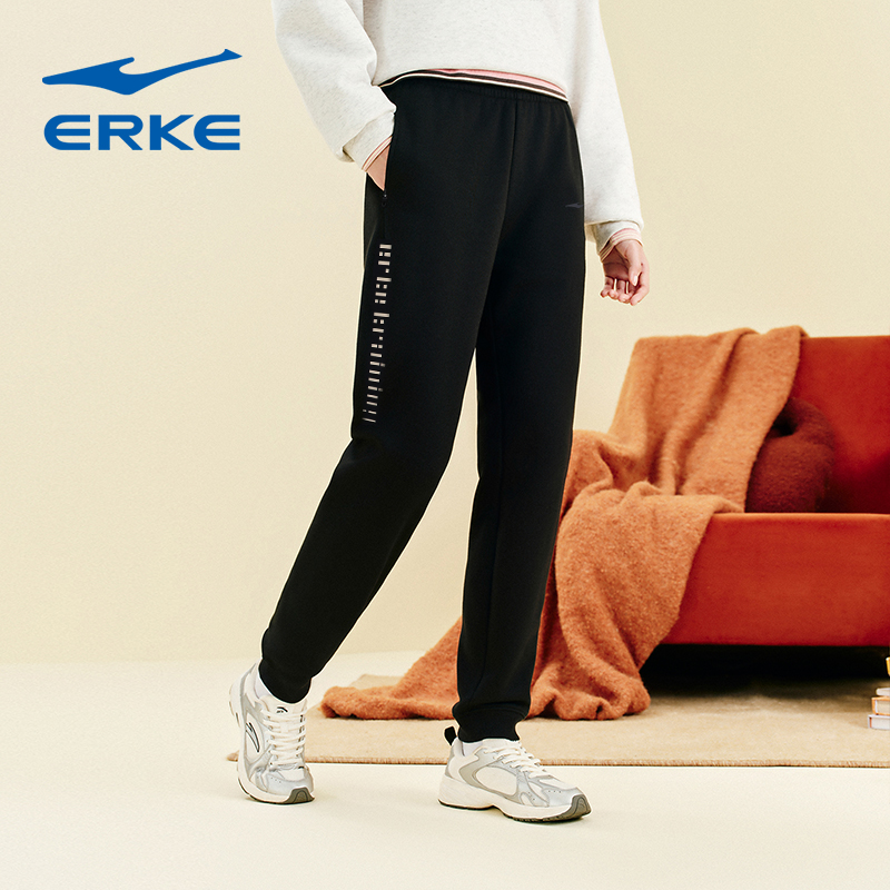 鸿星尔克加绒女裤冬季新款