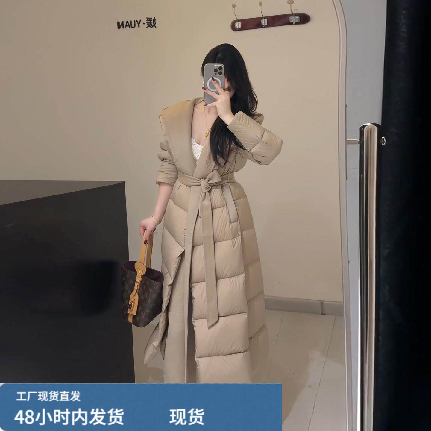 欧货大翻领羽绒服女中长款2025冬季新款高级感绑带收腰白鸭绒外套,模玩/动漫/周边/娃圈三坑/桌游,Cosplay女装/cos女装,淘宝优惠券,粉丝福利购,淘宝优惠卷