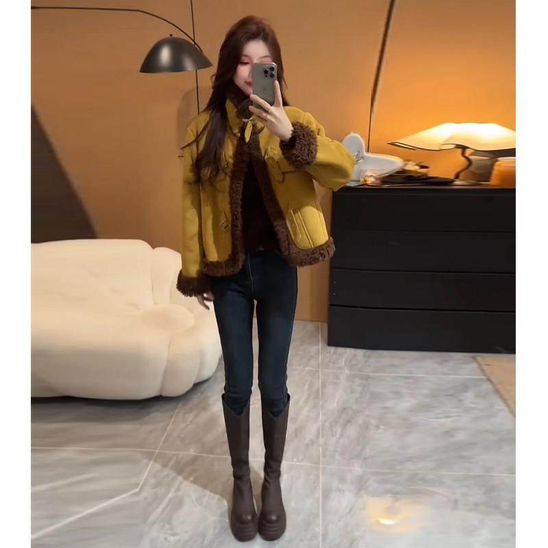 甜酷风立领机车服短外套女冬季新款小香风仿羊羔毛保暖毛茸茸上衣,运动/瑜伽/健身/球迷用品,广场舞套装,淘宝优惠券,粉丝福利购,淘宝优惠卷