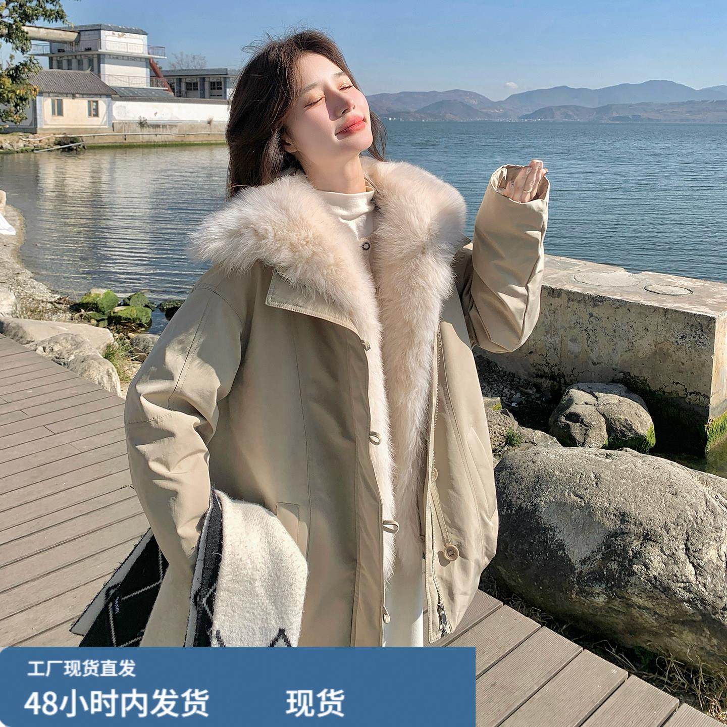 韩系工装风大毛领派克羽绒服女2025冬高级感气质宽松加厚工装外套,模玩/动漫/周边/娃圈三坑/桌游,Cosplay女装/cos女装,淘宝优惠券,粉丝福利购,淘宝优惠卷