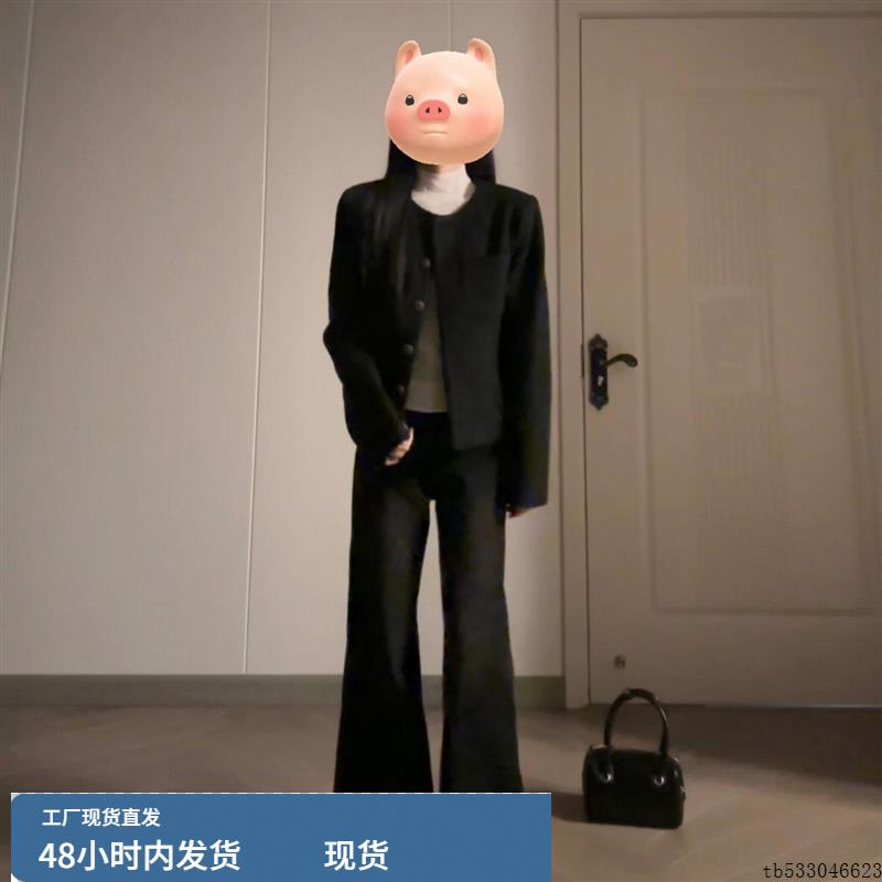 赫本小香风黑色短外套女款秋2025新款气质名媛高级感开衫早秋上衣